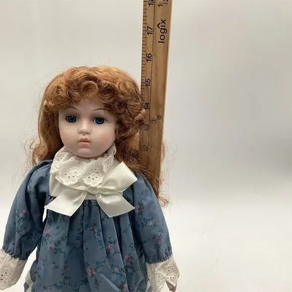 1989 House of Lloyd Porcelain Doll "Penny" 16”with Blue Dress - Picture 6 of 9